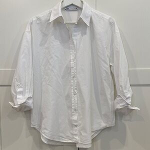 Zara Basic White Button Down Cotton Womens XS